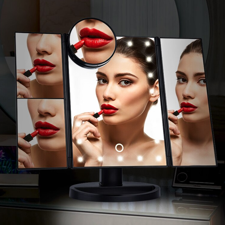 LED Miroir de maquillage à tactile grossissant
