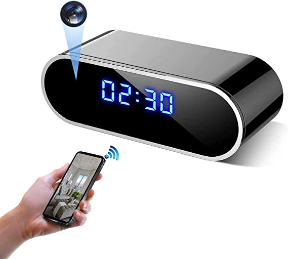 Réveil avec Caméra Espion Full HD 1080P WiFi Vision Nocturne et Détection de Mouvement