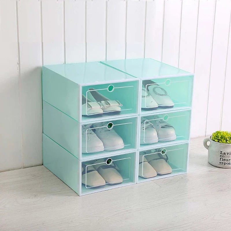 4 paquets de stockage de chaussures transparents en vrac