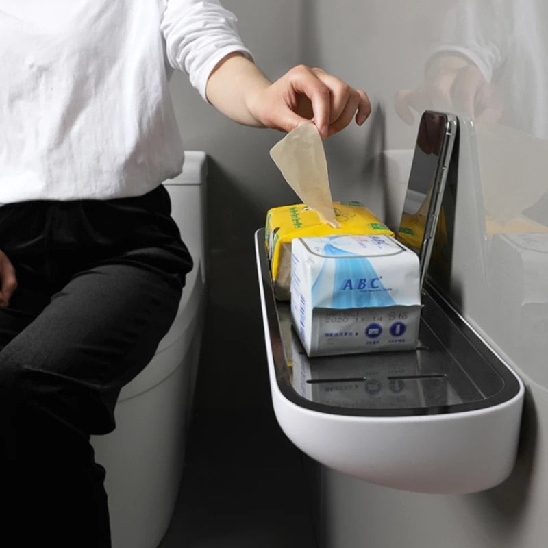 Étagère murale de salle de bain, pas de perçage, facile à installer
