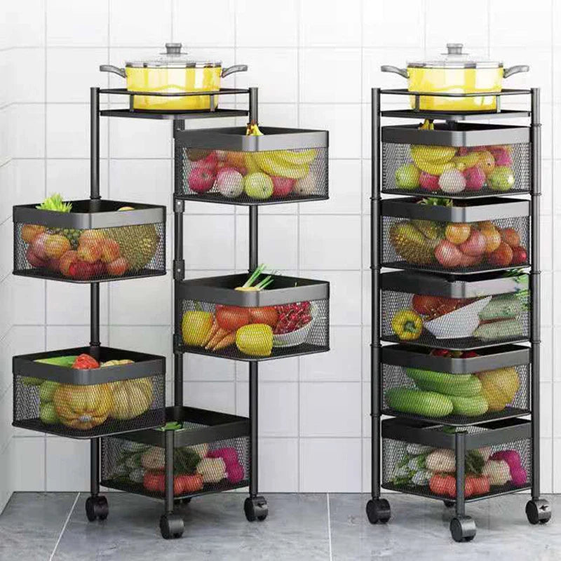 Panier à légumes rotatif pour ranger les fruits et les articles ménagers